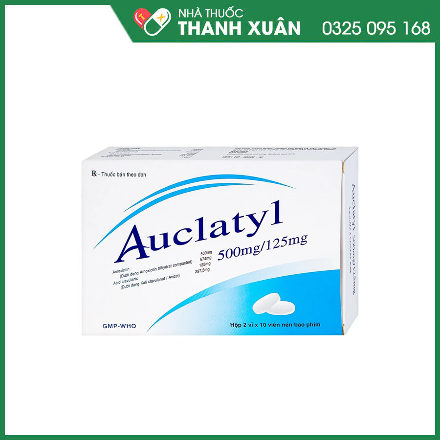 Auclatyl 500mg/125mg thuốc kháng sinh điều trị nhiễm khuẩn đường hô hấp, tiết niệu - sinh dục, da và mô mềm, xương khớp và nha khoa